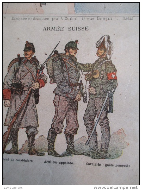 Affiche/Le Petit Journal / Carte de L´Europe / Uniformes des Armées Européennes/ Vers 1895  AFF9