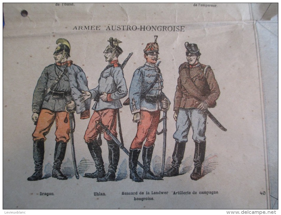 Affiche/Le Petit Journal / Carte de L´Europe / Uniformes des Armées Européennes/ Vers 1895  AFF9