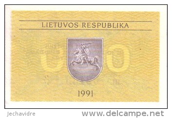 LITHUANIE   0,50  Talonas   Daté De 1991     Pick 31 B         ***** BILLET  NEUF ***** - Lituania