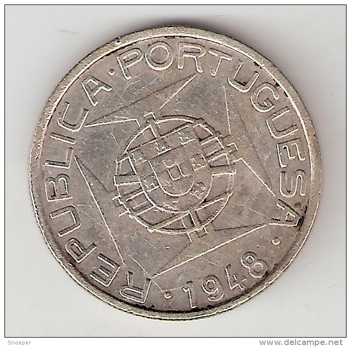*st Thomas 5 Escudos 1948 Km 6  Vf+ Now Lower Price  From 63 Now 53 Euro - Santo Tomé Y Príncipe