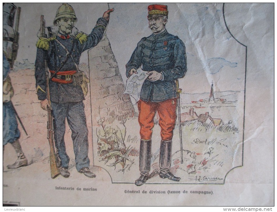 Affiche/Le Petit Journal / Carte de la France/ Uniformes de l´Armée Française/ Vers 1895  AFF10