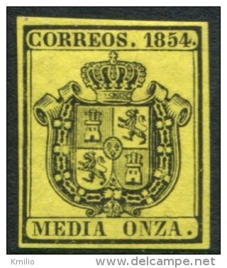 Edifil 28 Nuevo. Escudo De España Media Onza - Unused Stamps