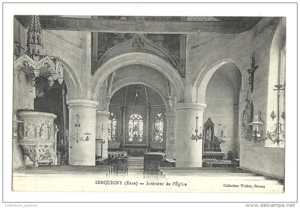 Cp, 27, Serquigny, Intérieur De L'Eglise, Voyagée 1916 - Serquigny