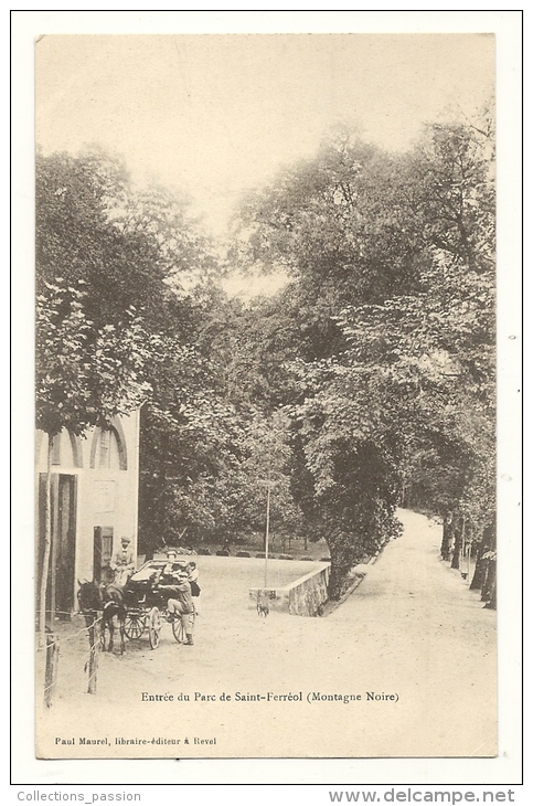 Cp, 31, Saint-Férréol, (Montgnes Noires), Entrée Du Parc - Saint Ferreol
