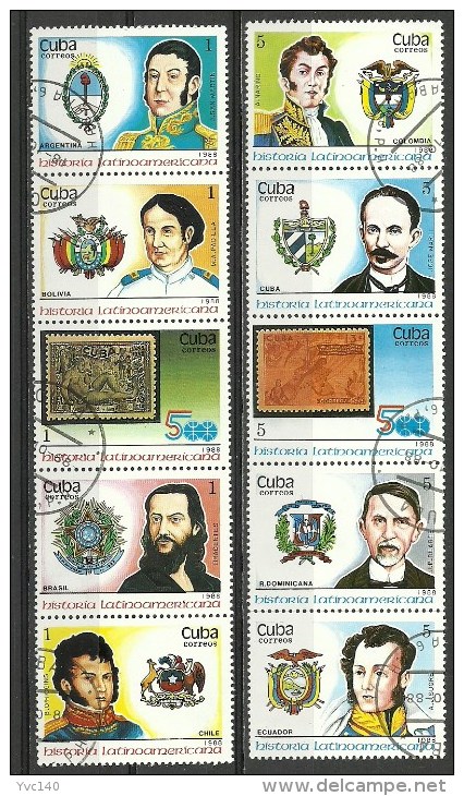 Cuba; 1988 Latin American History (3rd Series) - Oblitérés
