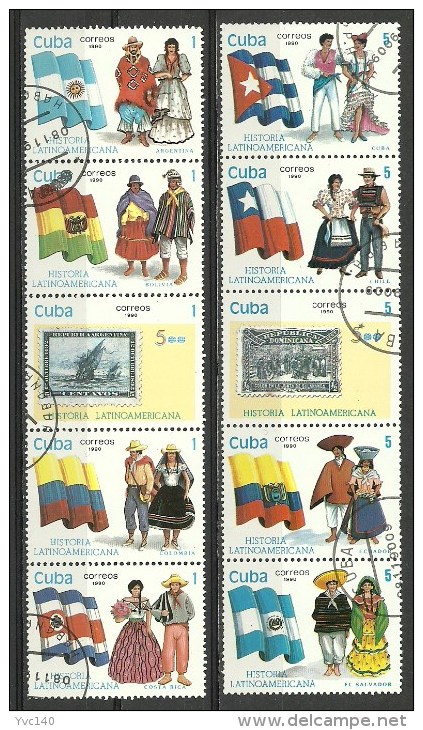 Cuba; 1990 Latin American History (5th Series) - Oblitérés