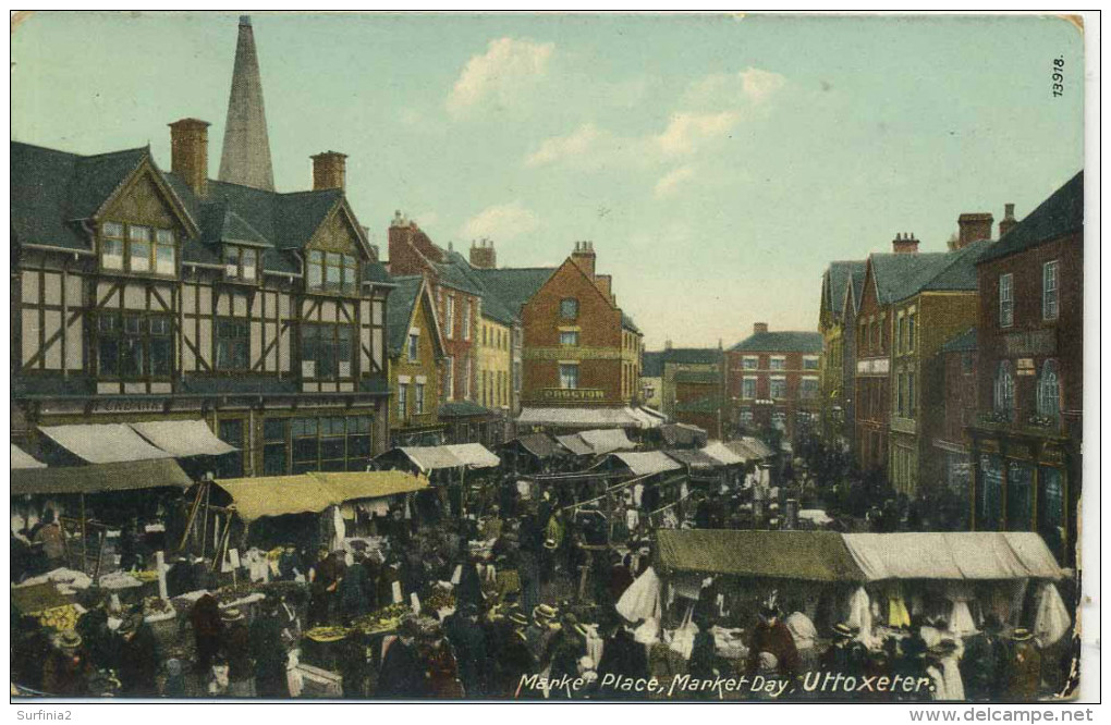 STAFFS - UTTOXETER - MARKET PLACE, MARKET DAY 1910 St114 - Other & Unclassified