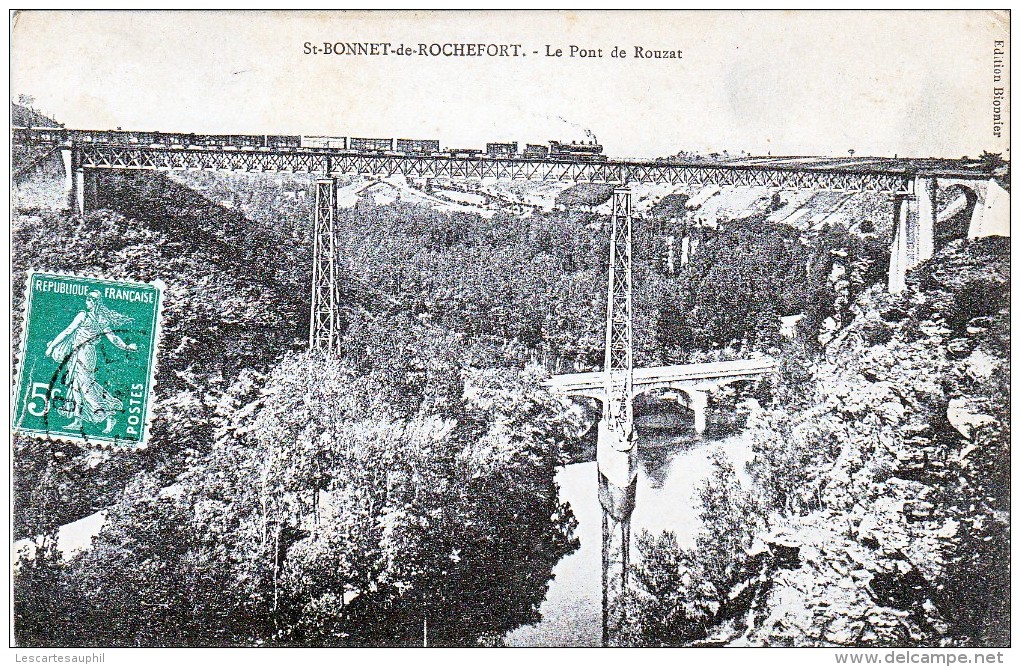 Saint Bonnet De Rochefort Pont De Rouzat Viaduc Locomotive Train - Other & Unclassified