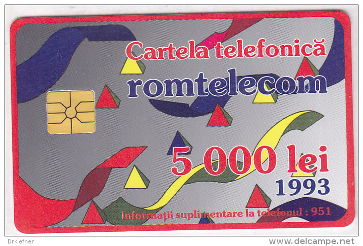 Telefonkarte Rumänien 5000 Lei, Unbenutzt, 1. Rumänische TK 1993, Bänder, Pyramiden - Roumanie