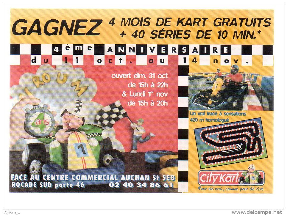 REF 177 : CPM Publicitaire Karting City Kart NANTES - Autres & Non Classés