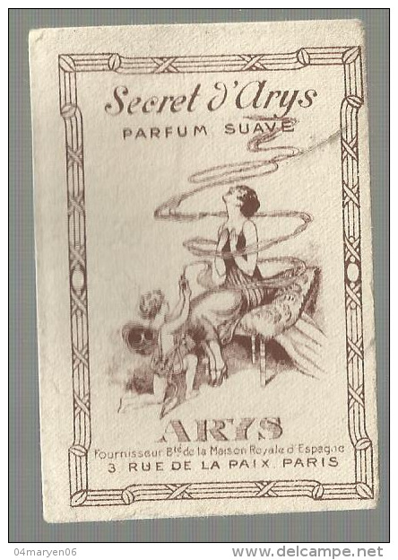 **ARYS**-- Secret D'ARYS - Parfum Suave - Paris. . . . - Vintage (until 1960)