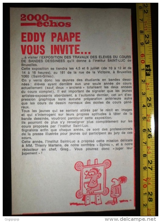 PUB PUBLICITE  EDDY PAAPE VOUS INVITE A  LEXPOSITION A SAINT-LUC SAINT GILLES - Sammlungen