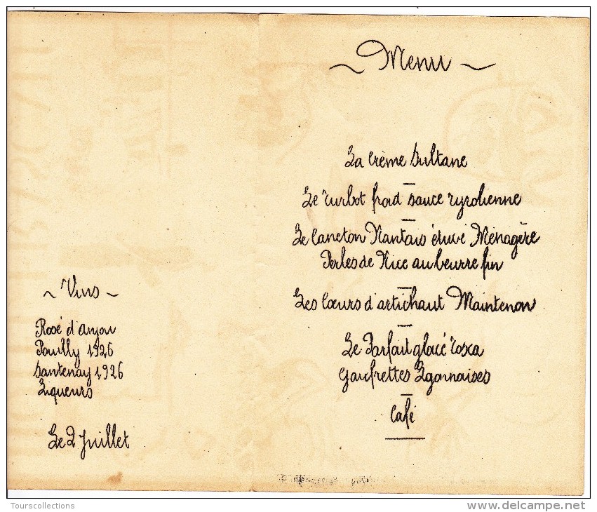 MENU - Le Grand Hotel FRASCATI (1839-1944) - LE HAVRE - Quartier Du Perrey @  Illustrateur Borsi - Voir Description - Menus