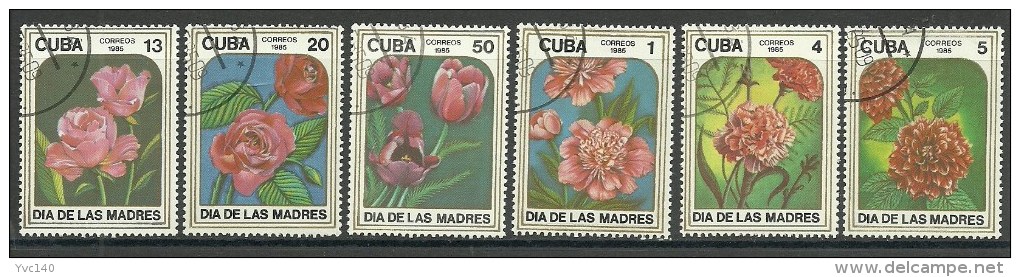 Cuba; 1985 Mothers' Day, Flowers (Complete Set) - Fête Des Mères