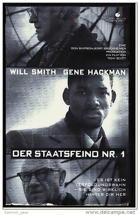 VHS Video  -  Der Staatsfeind Nr. 1  -  Mit : Will Smith, Gene Hackman, Jon Voight  -  Von 1998 - Krimis & Thriller