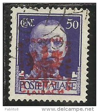 LUBIANA OCCUPAZIONE TEDESCA 1943 CENT.. 50 USED USATO - Ocu. Alemana: Lubiana