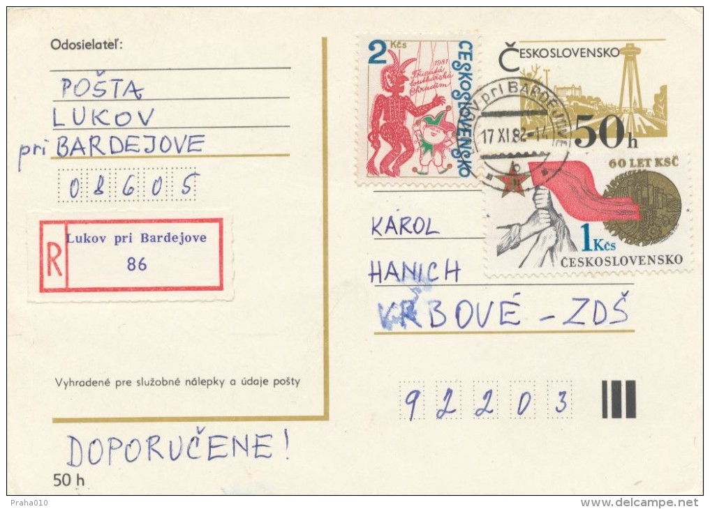 I2878 - Czechoslovakia (1982) 086 05 Lukov Pri Bardejove - Lettres & Documents