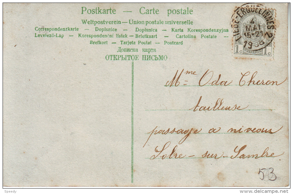 Ambulant : PK PZ (B) AMBULANT "LIEGE - ERQUELINNES 2 / 4 MAI  15-21  1908 - Ambulants