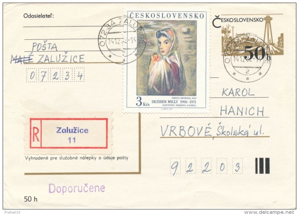 I2892 - Czechoslovakia (1982) 072 34 Zaluzice - Lettres & Documents