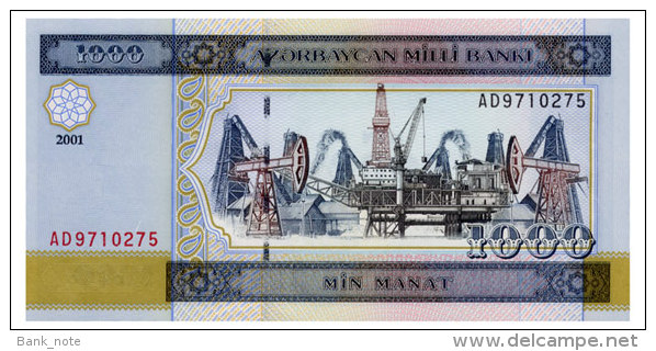 AZERBAIJAN 1000 MANAT 2001 Pick 23 Unc - Azerbaigian