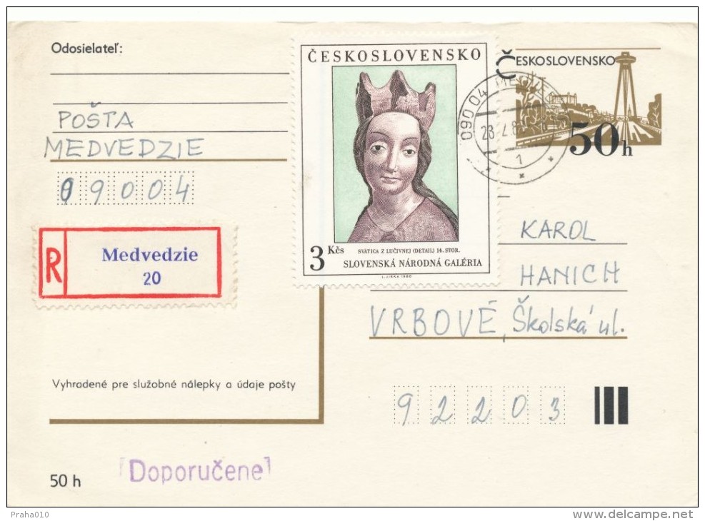 I2893 - Czechoslovakia (1983) 090 04 Medvedzie - Lettres & Documents