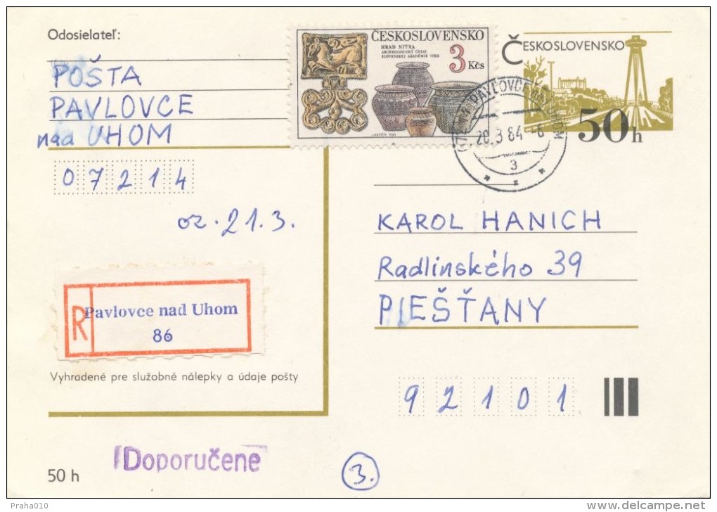 I2899 - Czechoslovakia (1984) 072 14 Pavlovce Nad Uhom - Lettres & Documents