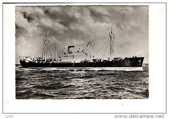 Carte 1950 SOCIETE NAVALE DELMAS VIELJEUX / M.V FRANK DELMAS (bateau Transport ,marine Marchande)n - Cargos