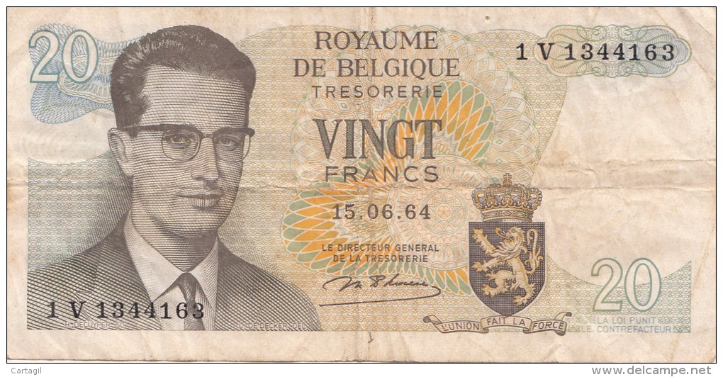 Billets - B1117 -  Belgique    - Billet  20 Francs ( Type, Nature, Valeur, état... Voir 2 Scans) - Sonstige & Ohne Zuordnung