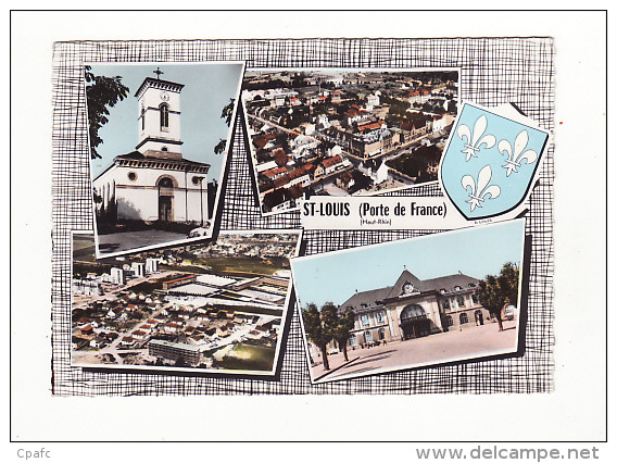 Carte 1960 SAINT LOUIS / Multivues : Gare,église St Louis,le Centre,lycée Technique - Saint Louis