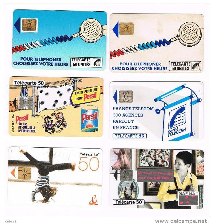 ° FRANKRIJK   6  VERSCHILLENDE  TELECARTES  50  UNITES - 50 Unità  