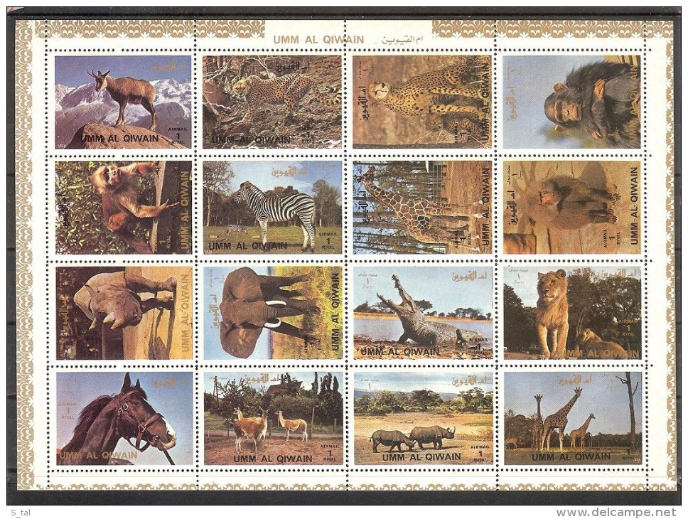 UMM Al QIWAIN  Animals(horse,monkeys,lion ) Sheetlet  MNH - Other & Unclassified