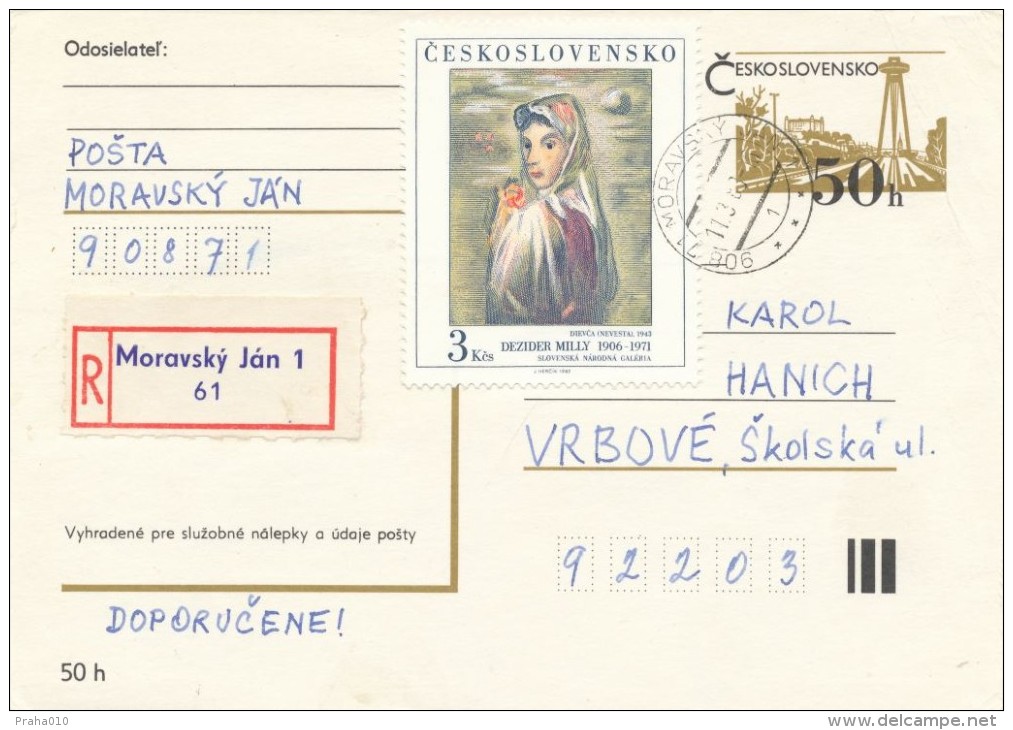 I2908 - Czechoslovakia (1983) 908 71 Moravsky Jan 1 - Lettres & Documents