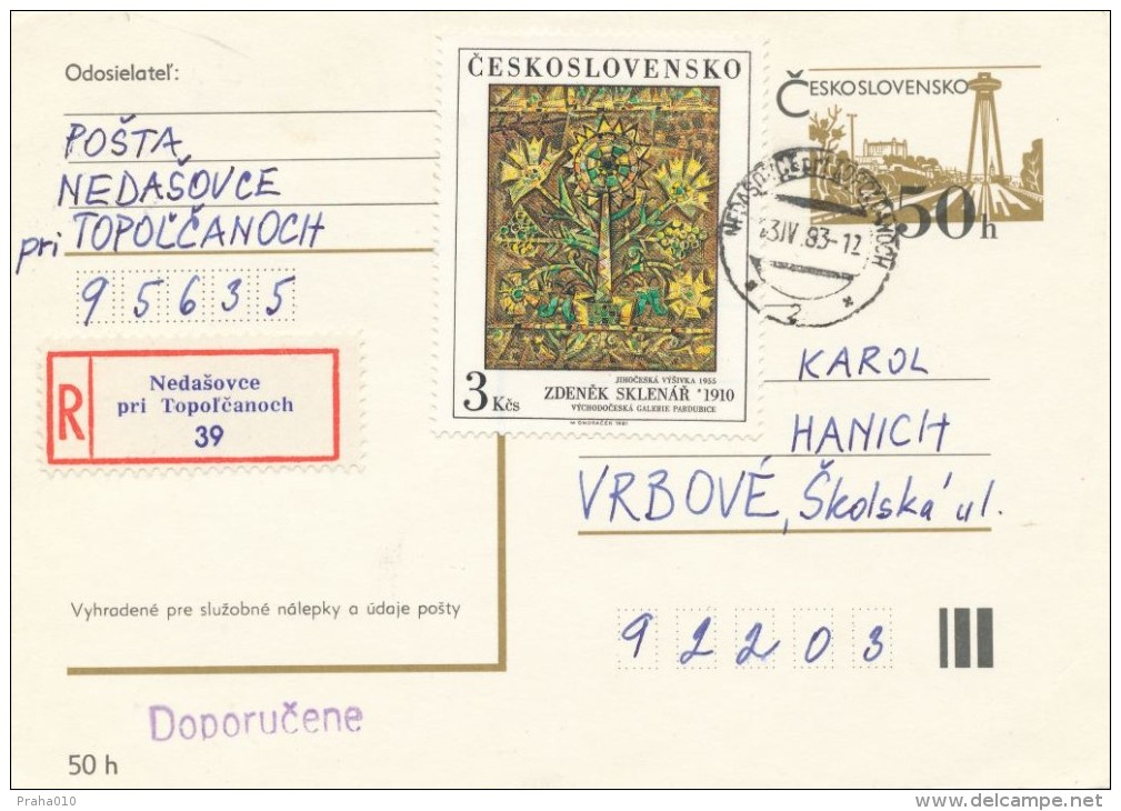 I2911 - Czechoslovakia (1983) 956 35 Nedašovce Pri Topolcanoch - Lettres & Documents