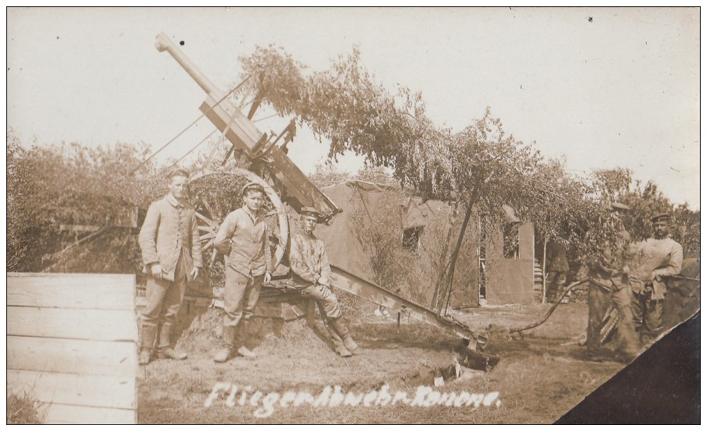 CANON ANTIAERIEN (75 Francais)ET SES SERVANTS ALLEMANDS-CARTE PHOTO ALLEMANDE - Weltkrieg 1914-18