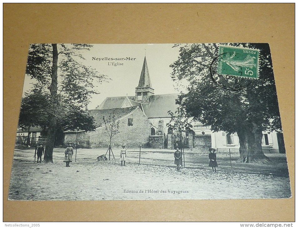 NOYELLES-SUR-MER - L'EGLISE, DES ENFANTS DEVANT  - 80 SOMME (F) - Noyelles-sur-Mer