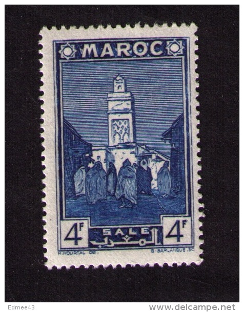 Timbre Neuf Maroc,Timbre Neuf Maroc, Mosquée De Salé, H. Hourtal / Gabriel-Antonin Barlangue, 4 F, 1942 - Ungebraucht