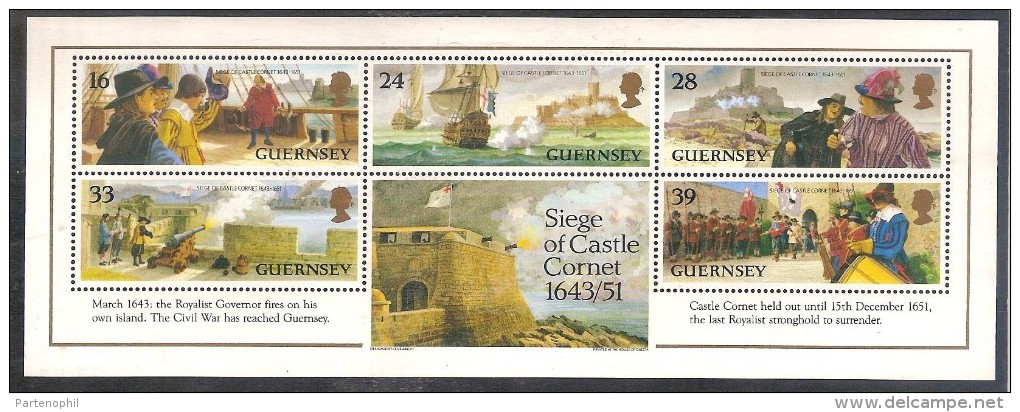 ** GUERNSEY SHEET MNH CASTLE - SHIP - CIVIL WAR - Other & Unclassified