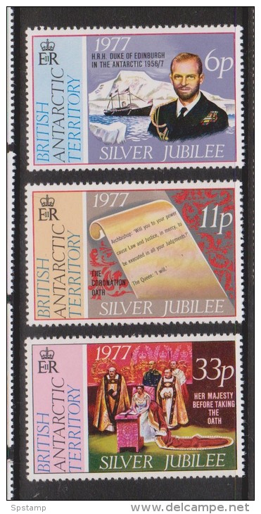 British Antarctic Territory 1977 QEII Silver Jubilee Set 3 MNH - Autres & Non Classés