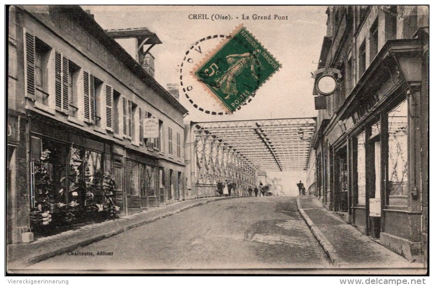 ! [60] Cpa - Creil Oise,  Le Pont, Brücke, Bridge, 1917 - Creil