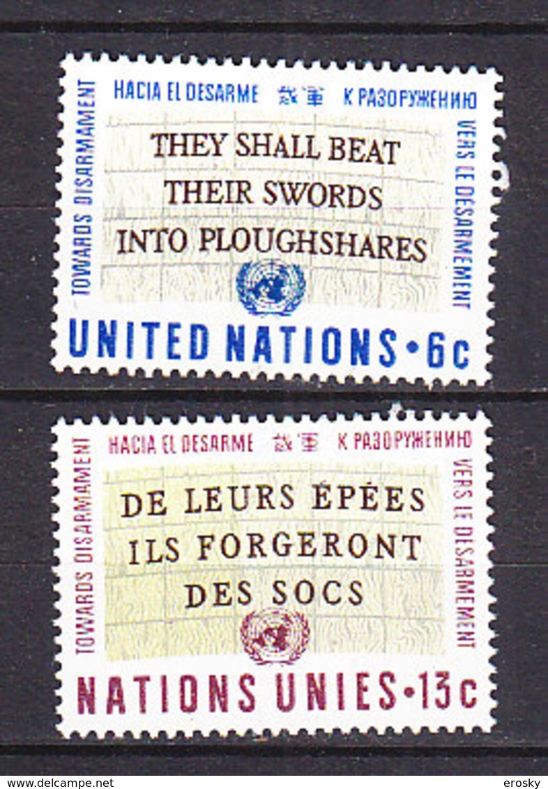 H0101 - ONU UNO NEW YORK N°172/73 ** DISARMEMENT - Neufs