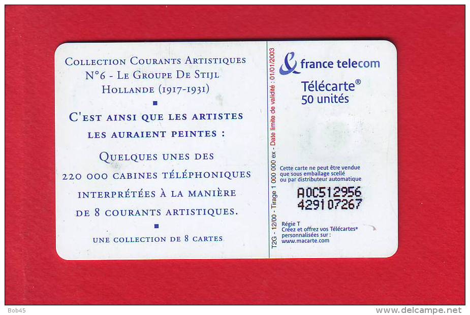 466 - Telecarte Publique Collection Courant Artistique Le Groupe De Stijl (F1108A) - 2000