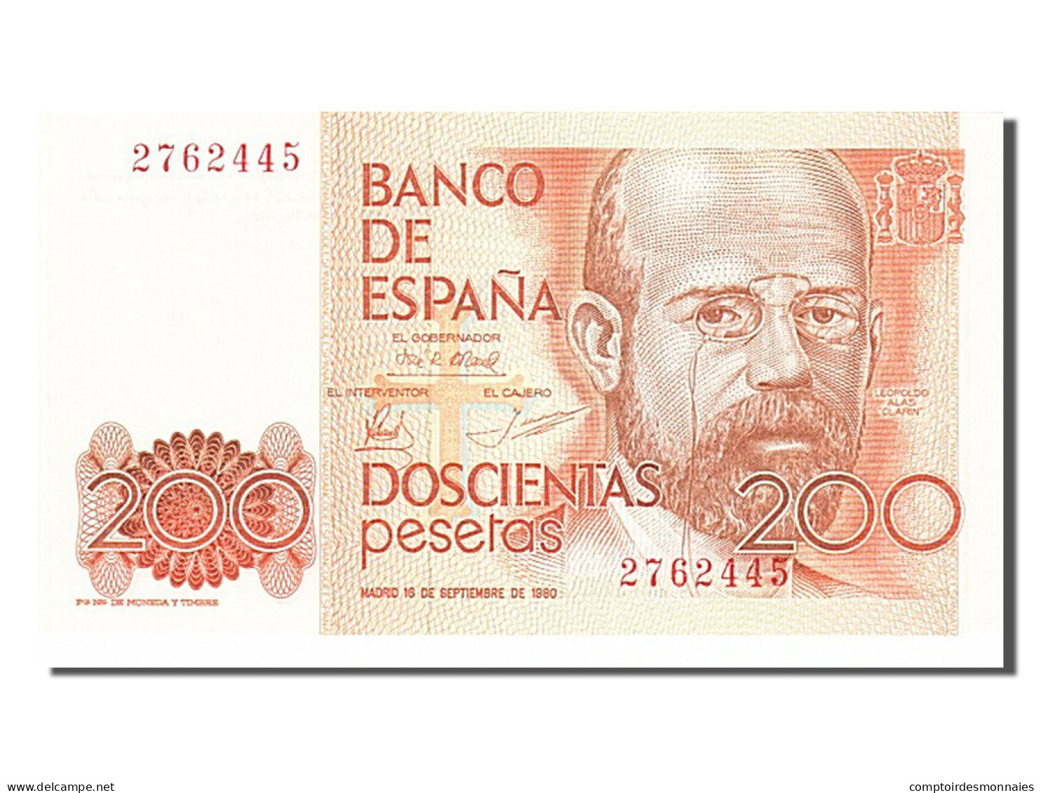 Billet, Espagne, 200 Pesetas, 1980, 1980-09-16, NEUF - [ 4] 1975-… : Juan Carlos I