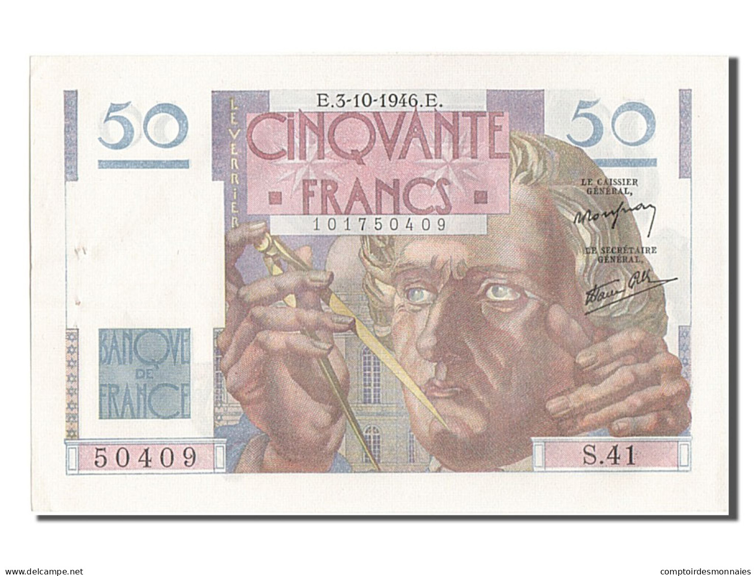 Billet, France, 50 Francs, 50 F 1946-1951 ''Le Verrier'', 1946, 1946-10-03 - 50 F 1946-1951 ''Le Verrier''