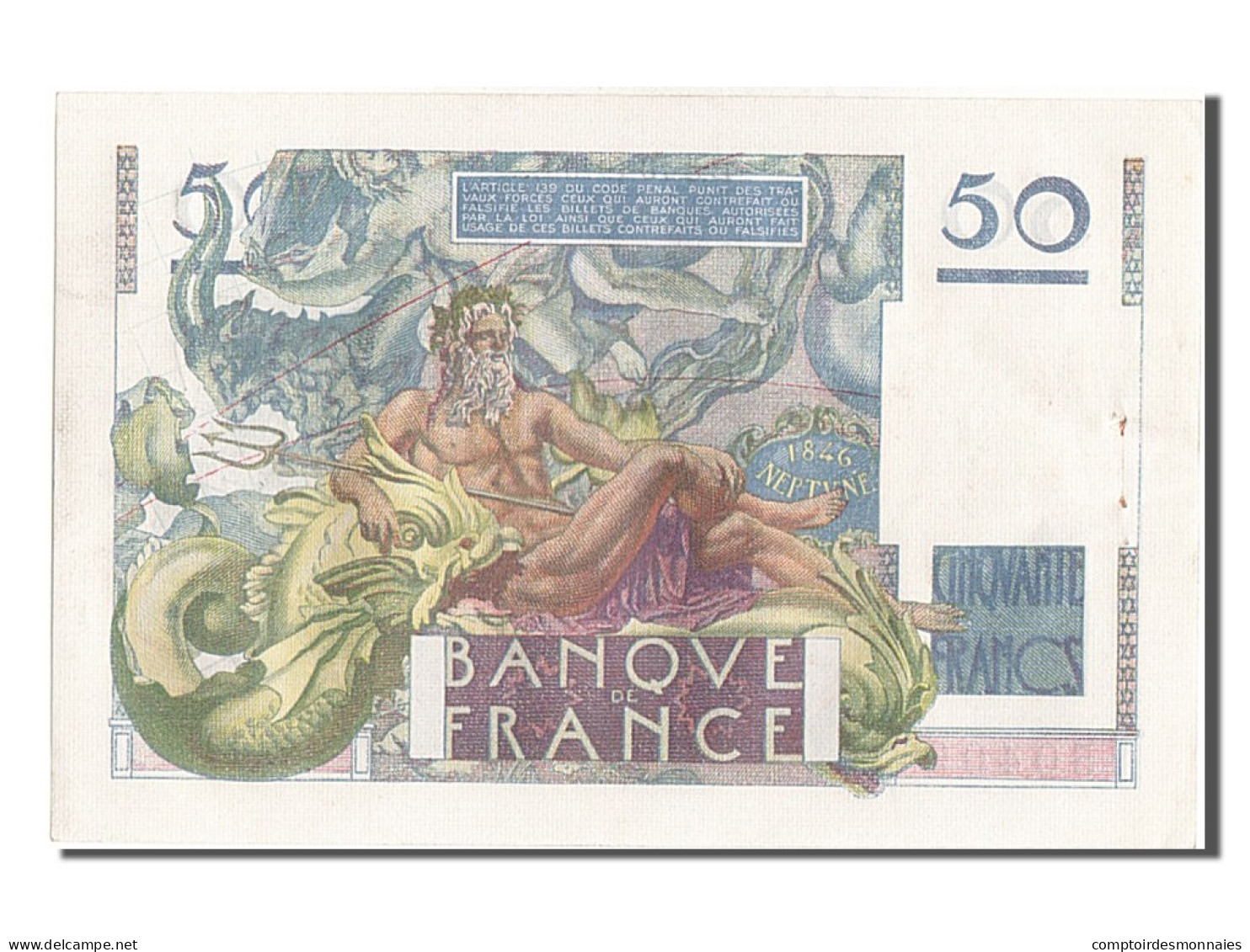 Billet, France, 50 Francs, 50 F 1946-1951 ''Le Verrier'', 1946, 1946-10-03 - 50 F 1946-1951 ''Le Verrier''