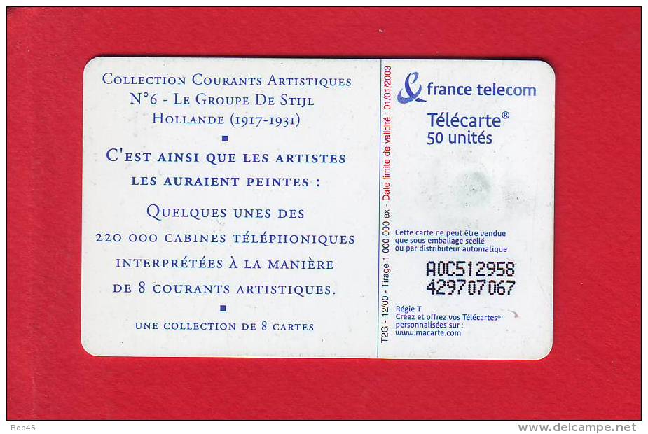 467 - Telecarte Publique Collection Courant Artistique Le Groupe De Stijl (F1108A) - 2000