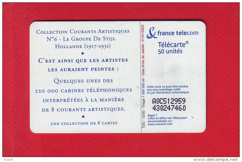 468 - Telecarte Publique Collection Courant Artistique Le Groupe De Stijl (F1108A) - 2000