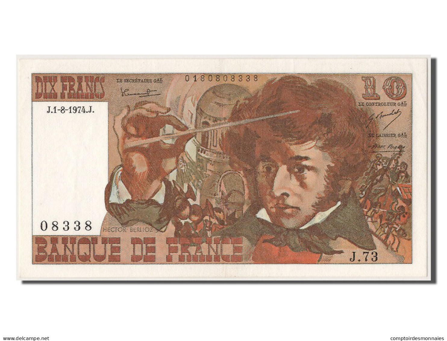 Billet, France, 10 Francs, 10 F 1972-1978 ''Berlioz'', 1974, 1974-08-01, SUP+ - 10 F 1972-1978 ''Berlioz''