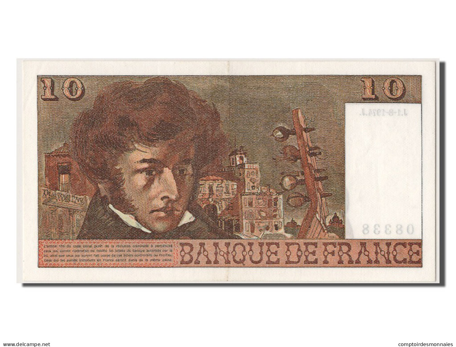 Billet, France, 10 Francs, 10 F 1972-1978 ''Berlioz'', 1974, 1974-08-01, SUP+ - 10 F 1972-1978 ''Berlioz''