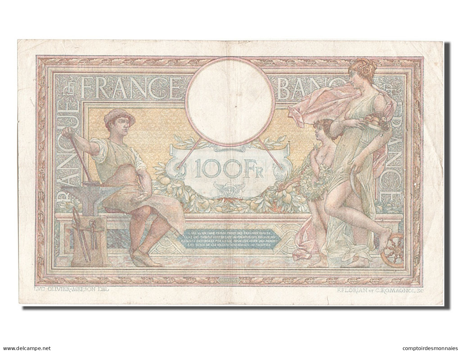 Billet, France, 100 Francs, 100 F 1908-1939 ''Luc Olivier Merson'', 1922 - 100 F 1908-1939 ''Luc Olivier Merson''