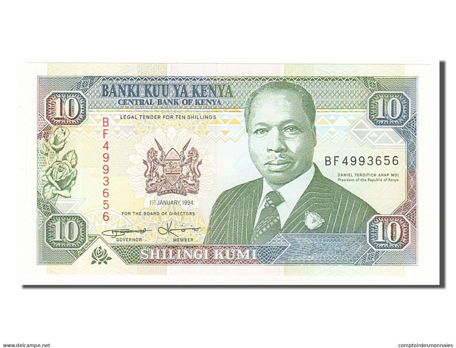 Billet, Kenya, 10 Shillings, 1994, 1994-01-01, NEUF - Kenia